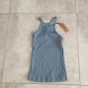 NOBULL Women's Light Blue Ribbed Tank Top